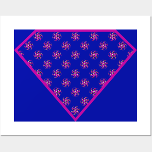 Yin Yang Diamond Design - Pink Color with a Ball Effect Pattern Posters and Art